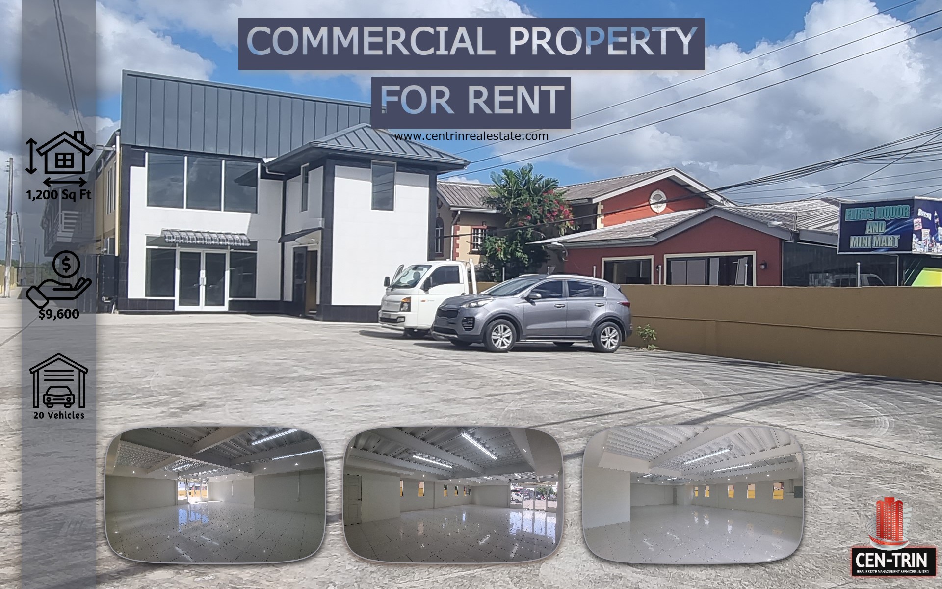 Cen-Trin Real Estate Management Services Limited - Prime 1200 sq. ft. Cunupia Commercial Rental!