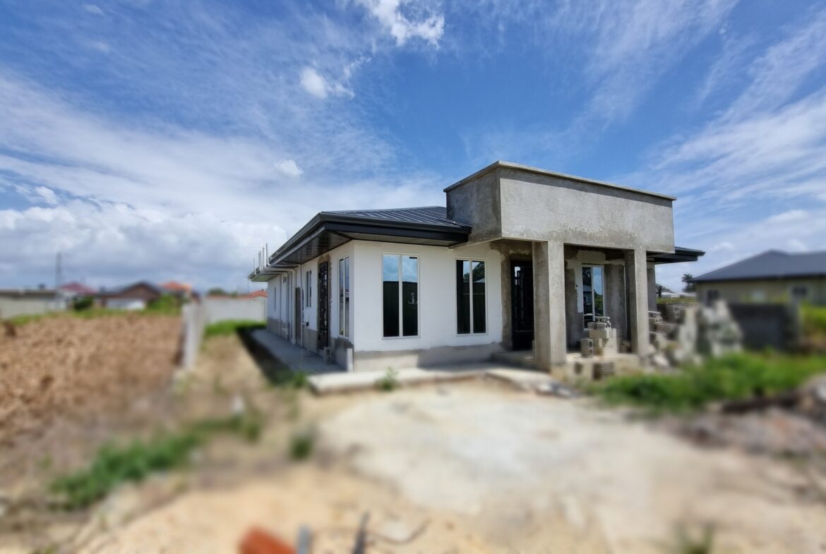House for sale in Chaguanas 3 bedroom Woodford Gardens Front aerial view