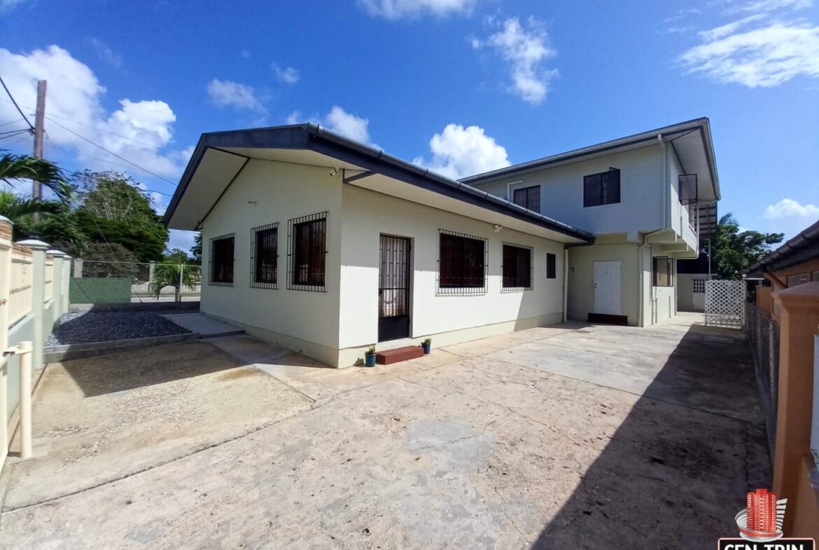Exterior of a modern 1 bedroom apartment for rent on Chin Chin Road, Cunupia.