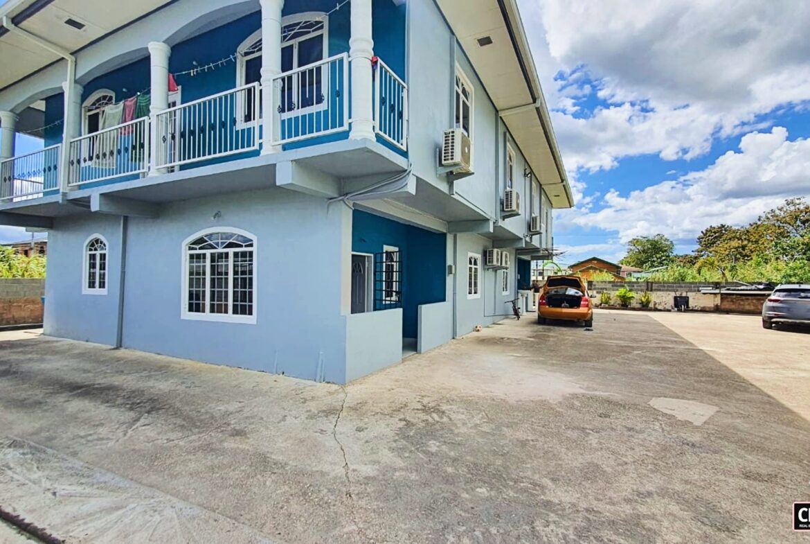 Exterior view of a 2 bedroom apartment for rent in Madras, St. Helena.