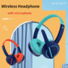 AKZ K25 Bluetooth Headphone Blue and Orange