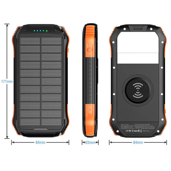 F16 Wireless Solar PowerBank Orange