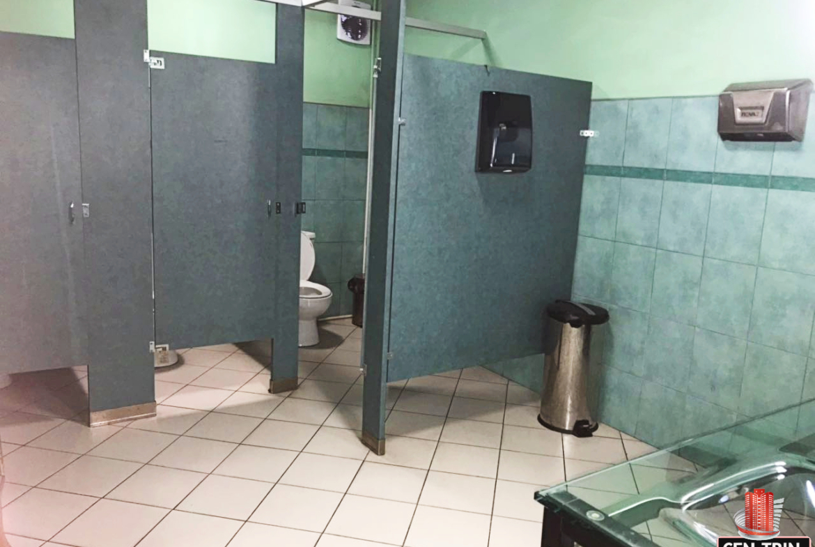 Modern washroom in a commercial investment building for sale in Calcutta Freeport, Trinidad