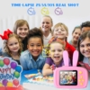 Pink rabbit-shaped digital camera for kids, featuring a playful design and easy-to-use controls, ideal for capturing memories at parties and events in Trinidad.