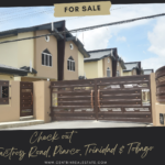 Front view of Roystonia Mews luxury townhouses in Piarco, Trinidad – a secure gated community with modern 3-bedroom homes near key amenities.