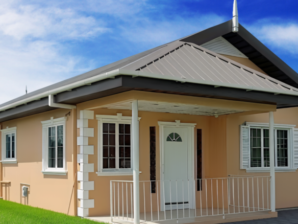 3 bedroom single family house for rent in Eden Gardens Freeport Trinidad featuring front porch and yard